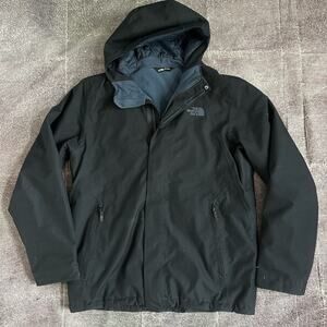 Men's The North Face Inlux Dark Navy Blue Zip Up Insulated Hooded Jacket Sz L